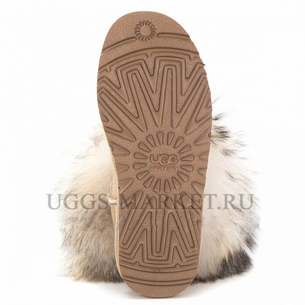 Ugg Fox Fur Mini Sand & Black