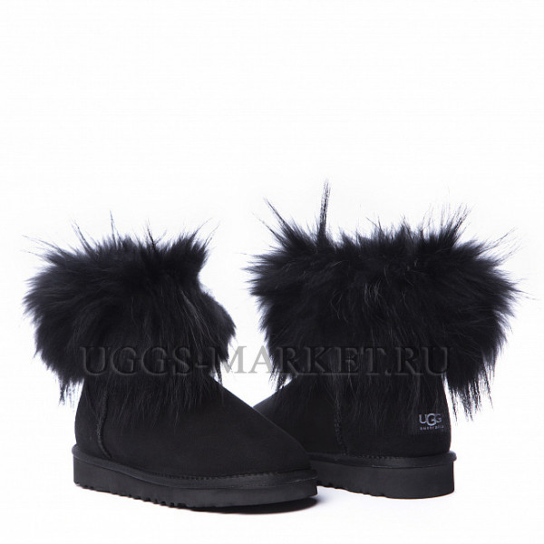 Ugg Fox Fur Mini Ultra Black