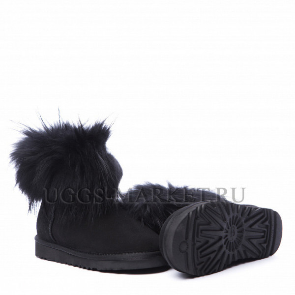 Ugg Fox Fur Mini Ultra Black