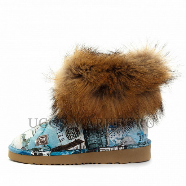 Ugg Fox Fur Travel Blue