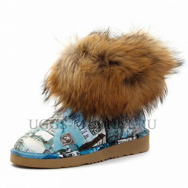 Ugg Fox Fur Travel Blue