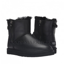 Ugg Mens Mini Double Zip Metallic Black