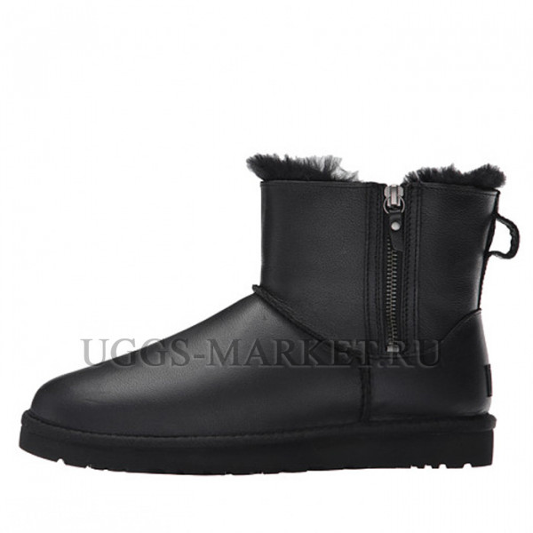Ugg Mens Mini Double Zip Metallic Black