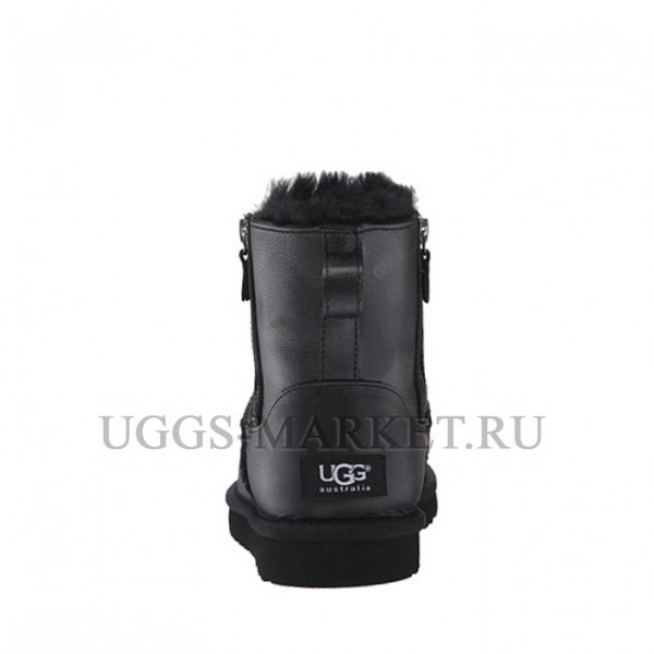 Ugg Mens Mini Double Zip Metallic Black