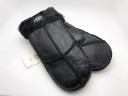 Варежки UGG с меховой манжетой Черные глянцевые