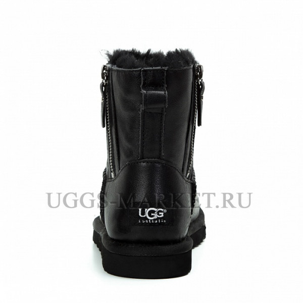Ugg Mini Double Zip Metallic Black
