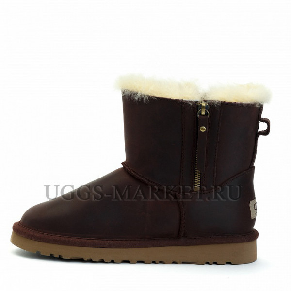Ugg Mini Double Zip Nubuk Chocolate