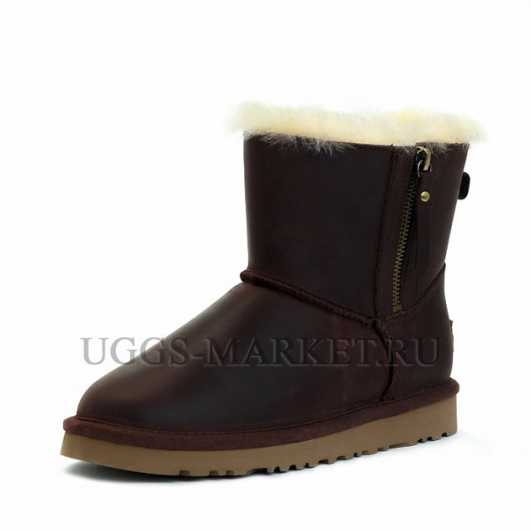 Ugg Mini Double Zip Nubuk Chocolate