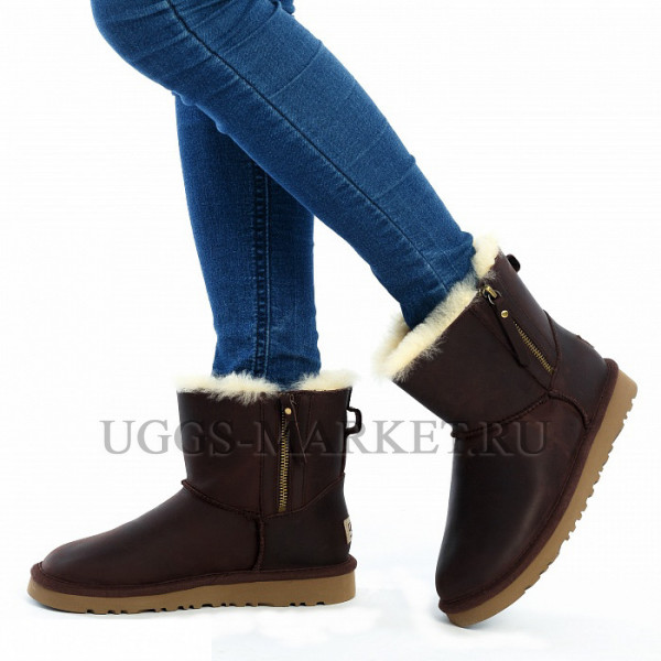 Ugg Mini Double Zip Nubuk Chocolate