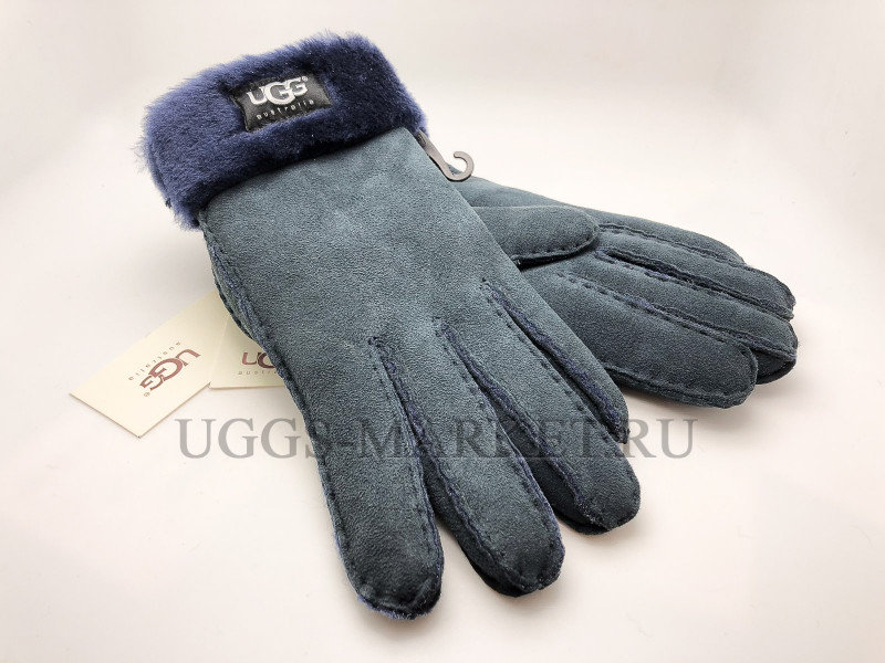 Перчатки UGG с манжетом синие