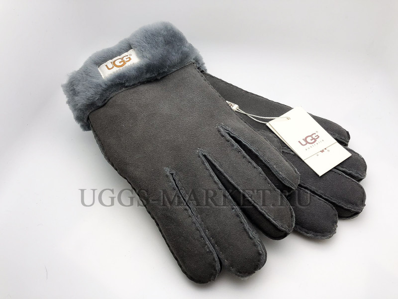 Перчатки UGG с манжетом темно-серые