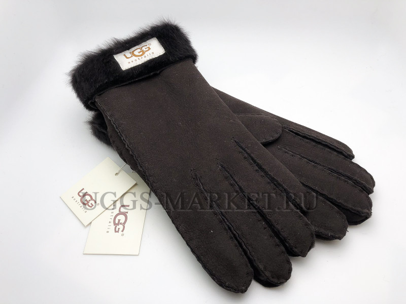 Перчатки UGG с манжетом шоколад