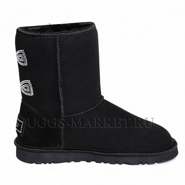 Ugg Classic Short Crystal Bow Black