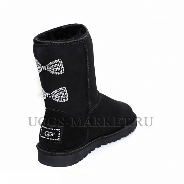Ugg Classic Short Crystal Bow Black