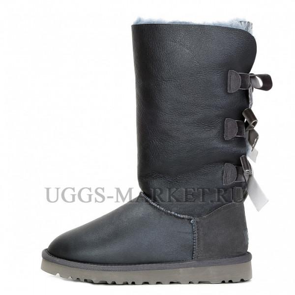 Ugg Bailey Bow Tall Metallic Grey