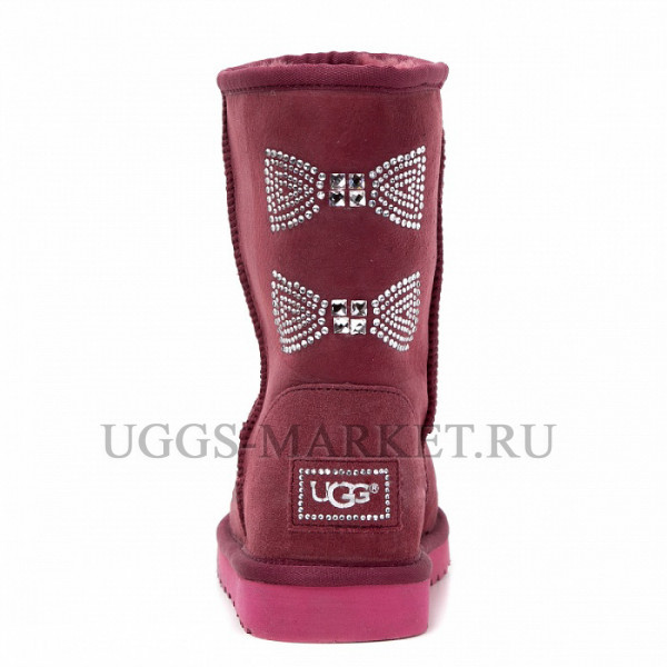 Ugg Classic Short Crystal Bow Bordo