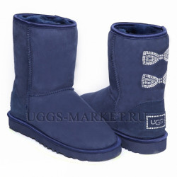 Ugg Classic Short Crystal Bow Navy