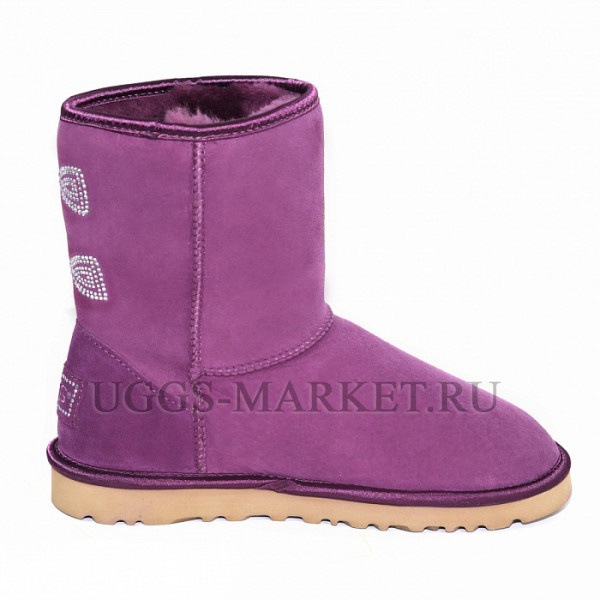 Ugg Classic Short Crystal Bow Purple