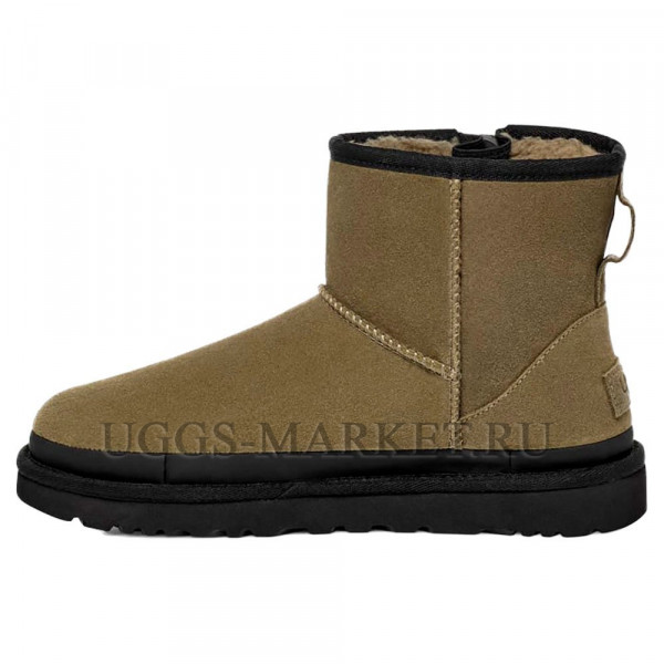 Ugg Classic Mini Zipper Tape Logo Olive