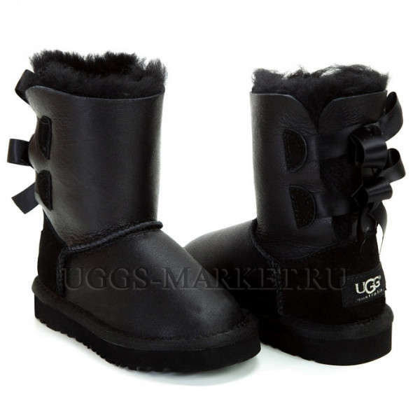 Ugg Kids Bailey Bow Metallic Black