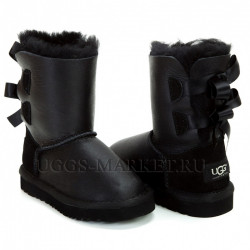 Ugg Kids Bailey Bow Metallic Black