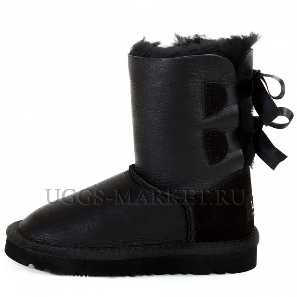 Ugg Kids Bailey Bow Metallic Black