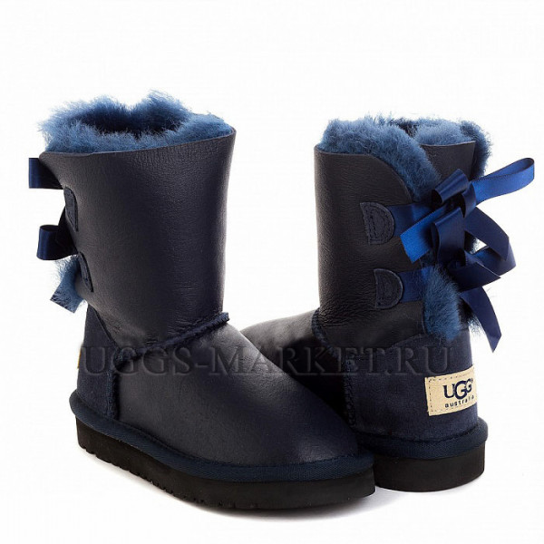 Ugg Kids Bailey Bow Metallic Navy