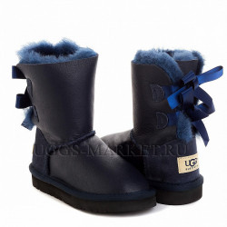 Ugg Kids Bailey Bow Metallic Navy