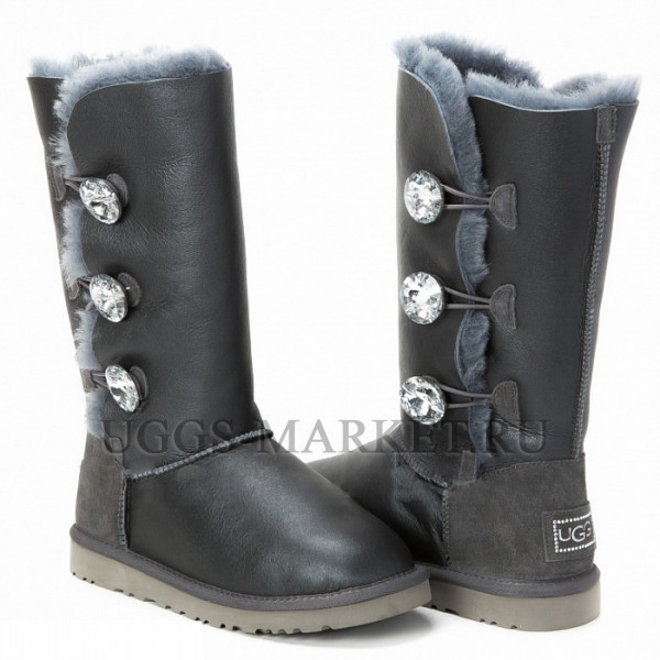 Ugg Bailey Button Bling Triplet Metallic Grey
