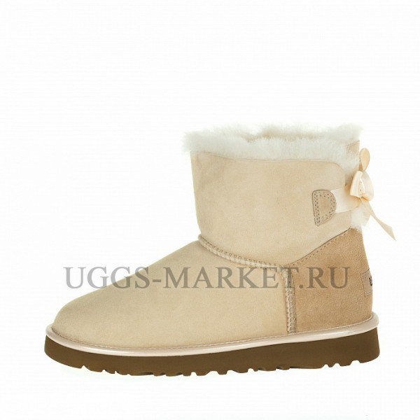 Ugg Mini Bailey Bow II Metallic Amber Light