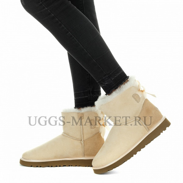 Ugg Mini Bailey Bow II Metallic Amber Light