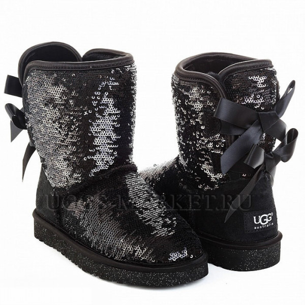 Ugg Kids Bailey Bow Sparkles Black
