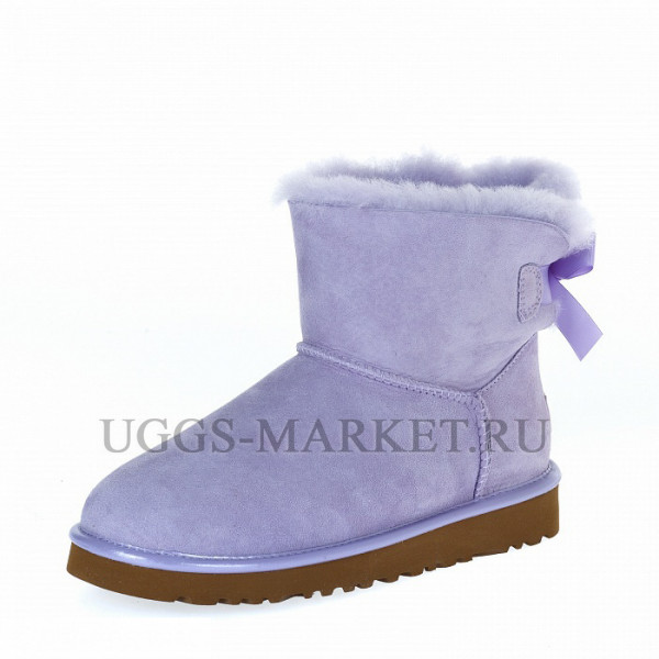 Ugg Mini Bailey Bow II Metallic Lavender Fog