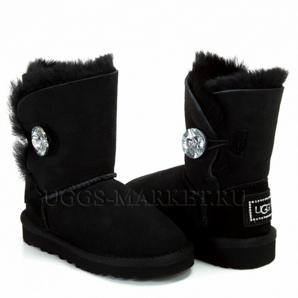 Ugg Kids Bailey Button Bling Black