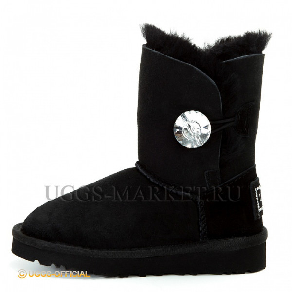 Ugg Kids Bailey Button Bling Black