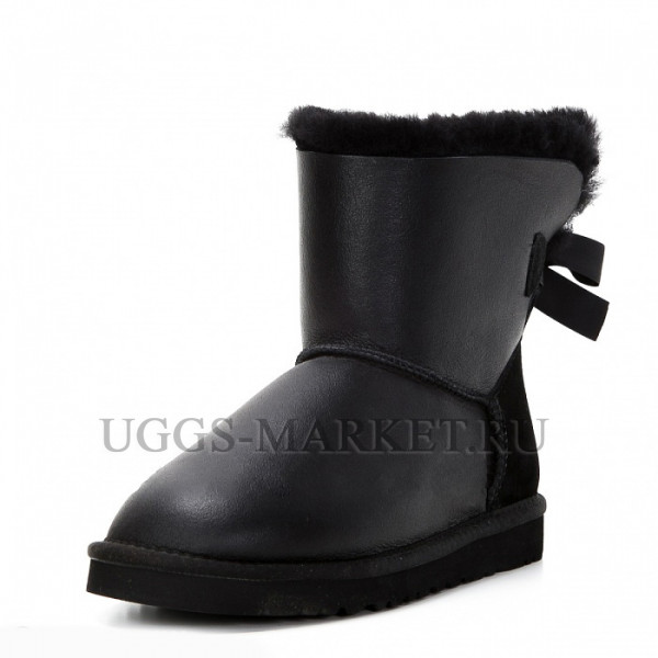 Ugg Mini Bailey Bow Metallic Black