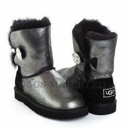 Ugg Kids Bailey Button Bling Glitter Black