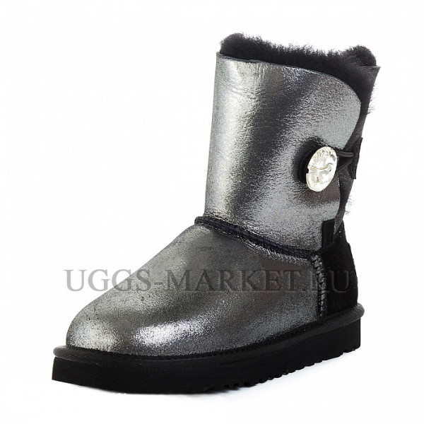 Ugg Kids Bailey Button Bling Glitter Black