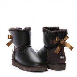 Ugg Mini Bailey Bow Metallic Chocolate