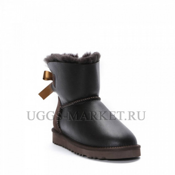 Ugg Mini Bailey Bow Metallic Chocolate
