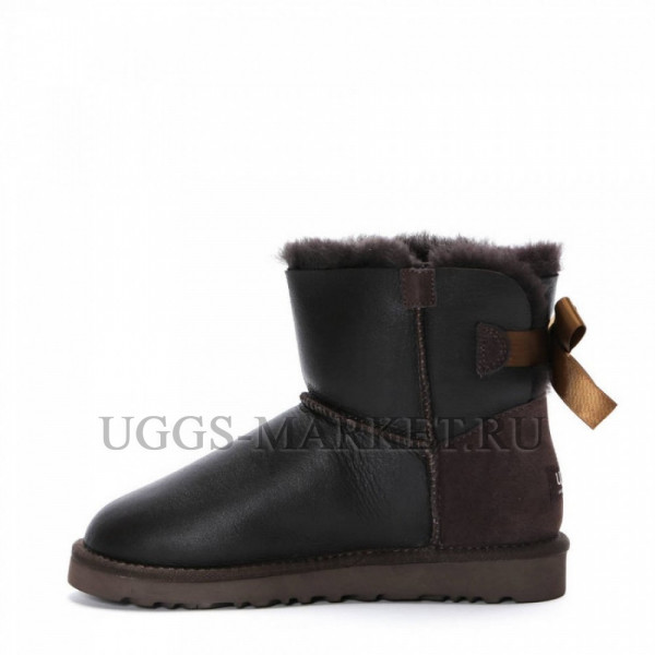 Ugg Mini Bailey Bow Metallic Chocolate