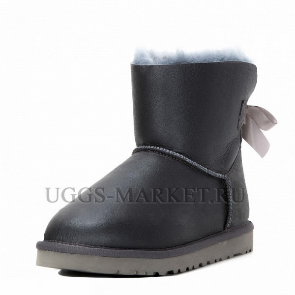 Ugg Mini Bailey Bow Metallic Grey