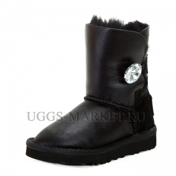 Ugg Kids Bailey Button Bling Metallic Black