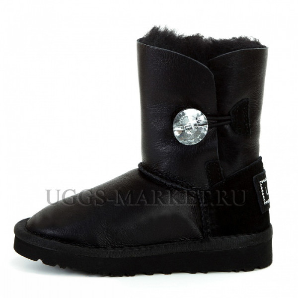 Ugg Kids Bailey Button Bling Metallic Black