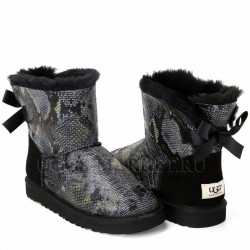 Ugg Mini Bailey Bow Snake Dark Black