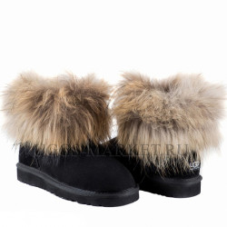 Ugg Fox Fur Mini Black