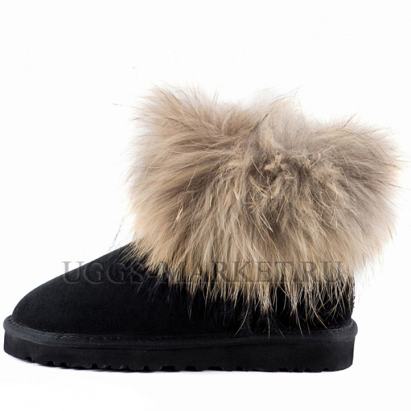Ugg Fox Fur Mini Black