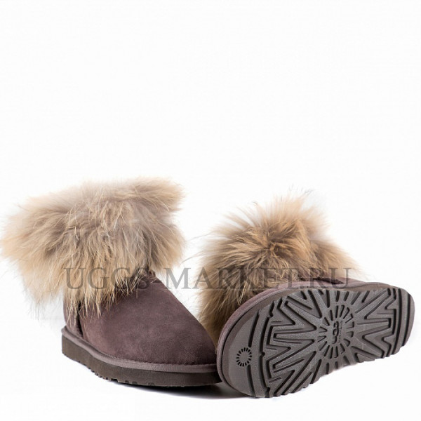 Ugg Fox Fur Mini Chocolate