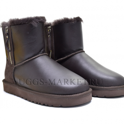 UGG DOUBLE ZIP MINI METALLIC BOOT MEN'S CHOCOLATE