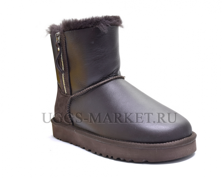 UGG DOUBLE ZIP MINI METALLIC BOOT MEN'S CHOCOLATE